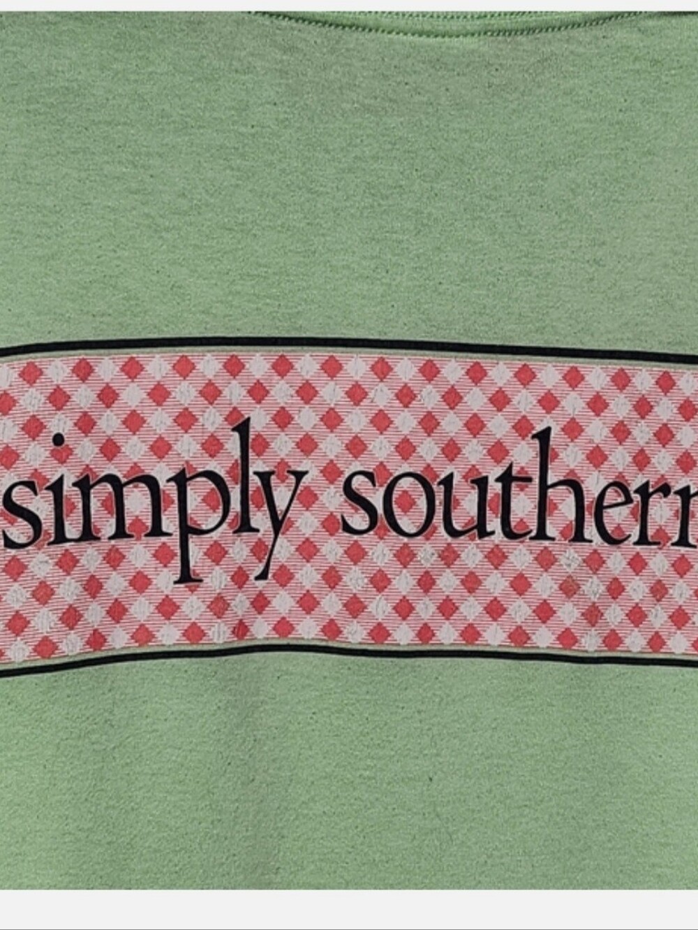 SIMPLY SOUTHERN Long Sleeve Tee Womens Small Green Pink Preppy Coastal - Picture 5 of 6